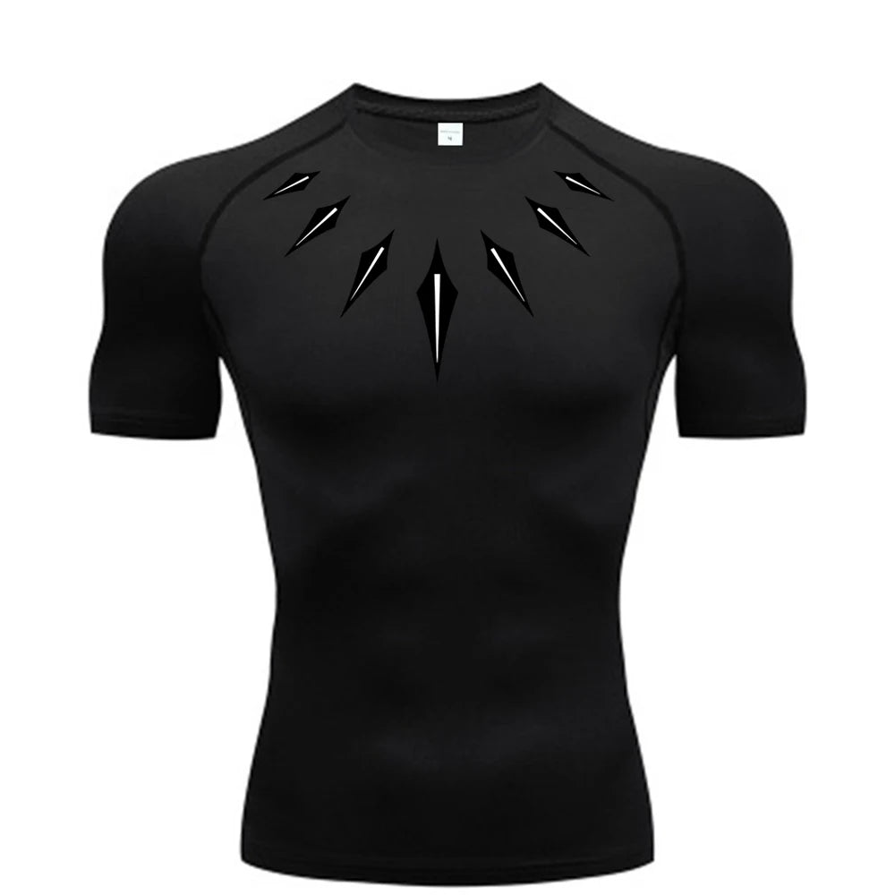 Anime Men's Compression Shirt Fitness Sport Running Tight Gym TShirts Athletic Workout Quick Dry Tops Tee Summer