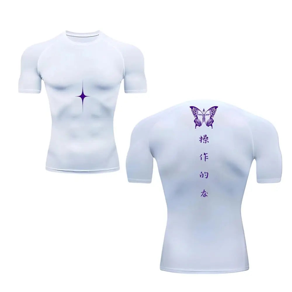 Compression Shirts for Men Gym Workout Running Tshirt Summer Athletic Quick Dry Tees Tops Short Sleeve Rash Guard  mens t shirt