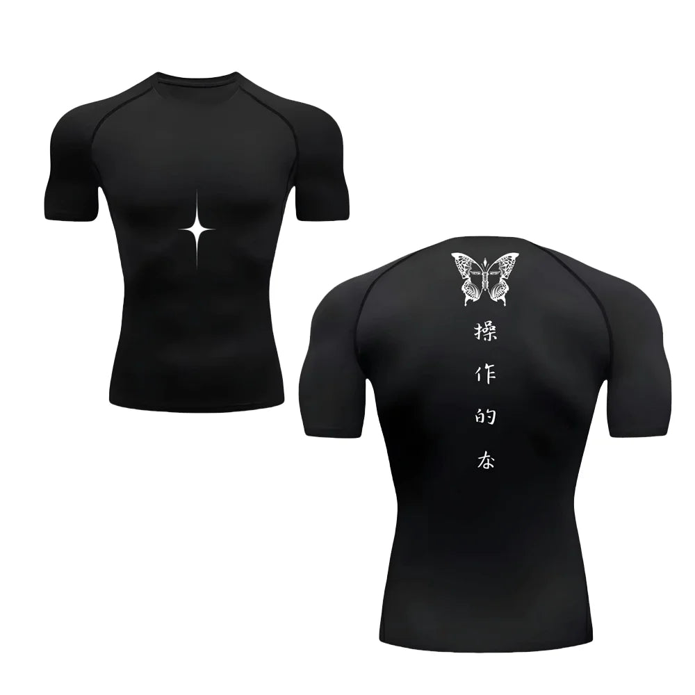 Compression Shirts for Men Gym Workout Running Tshirt Summer Athletic Quick Dry Tees Tops Short Sleeve Rash Guard  mens t shirt