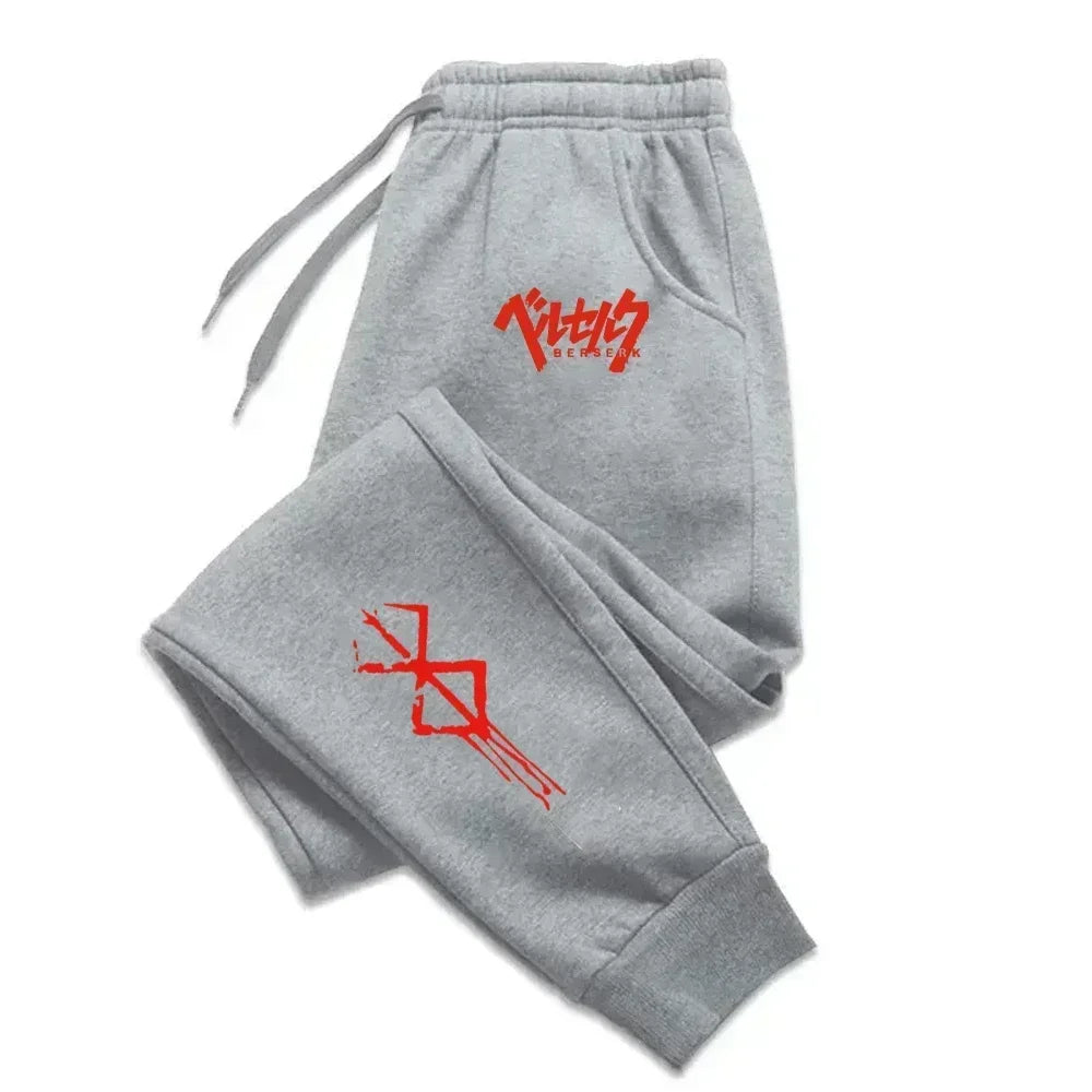 2025 Men Sweatpants Japanese Anime Berserk Print Fleece Joggers for Women Trousers Fitness Workout Running Pants Unisex  S-3XL