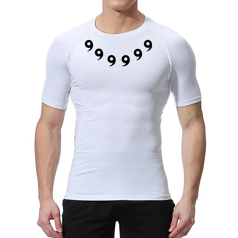 Print Compression Shirts for Men Gym Workout Athletic Quick Dry Tshirts Tops Training Running Baselayers Undershirts Rash Guard
