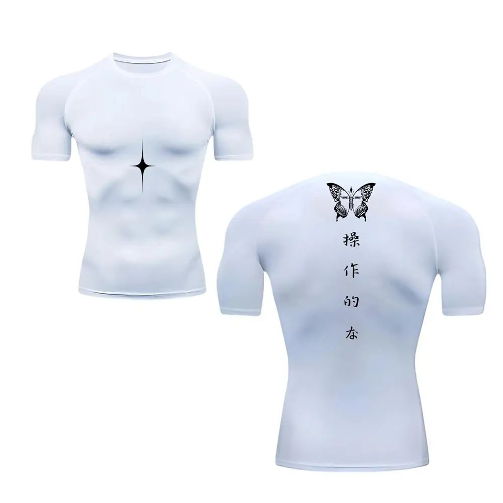 Compression Shirts for Men Gym Workout Running Tshirt Summer Athletic Quick Dry Tees Tops Short Sleeve Rash Guard  mens t shirt