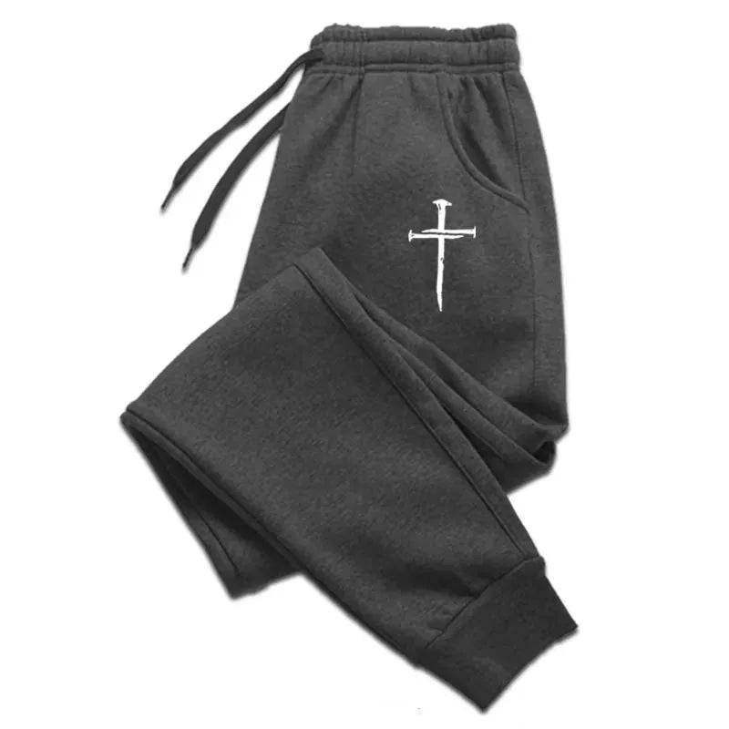 New Arrival Men's Sweatpants High Quality Autumn Winter Daily Casual Sports Jogger Pants Gym Male Cross Printed Trousers WK026