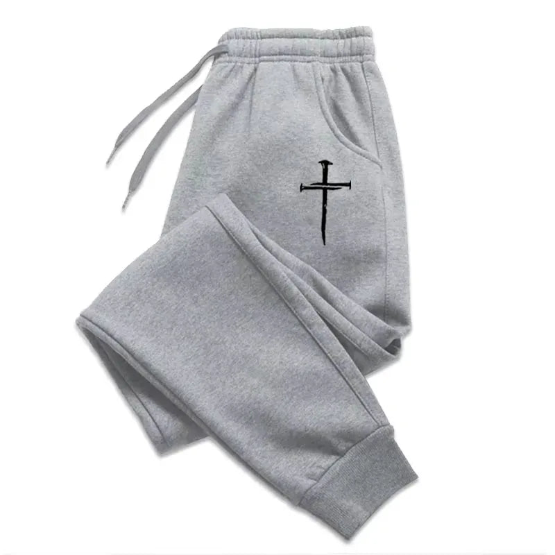 New Arrival Men's Sweatpants High Quality Autumn Winter Daily Casual Sports Jogger Pants Gym Male Cross Printed Trousers WK026