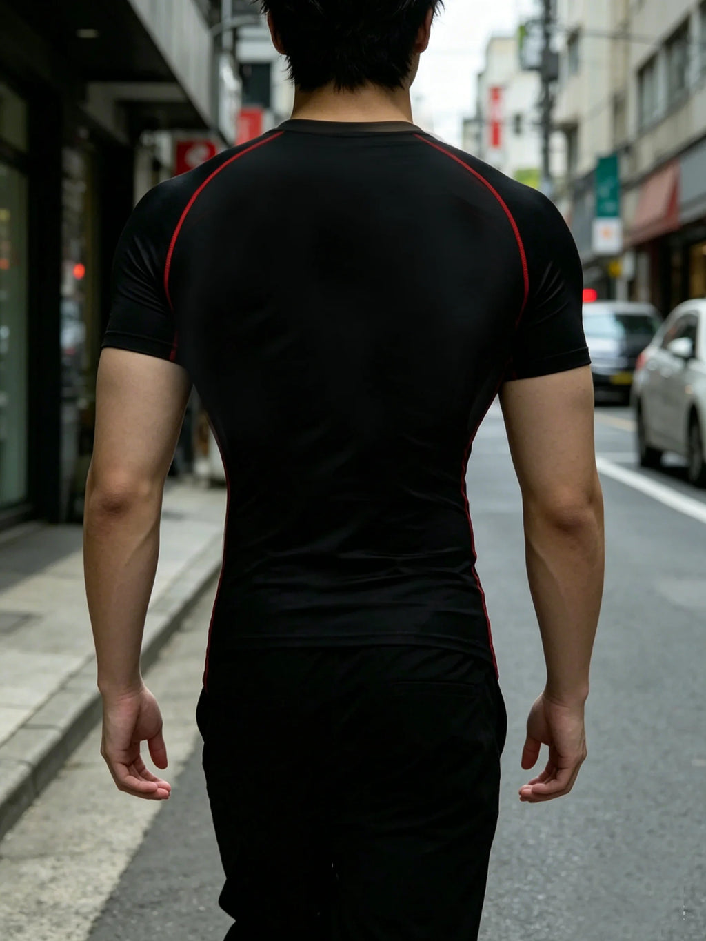 Men's Compression T-shirt, Gothic Print, Quick Dry Breathable, Spring Summer Gym Workout Running Casual Streetwear