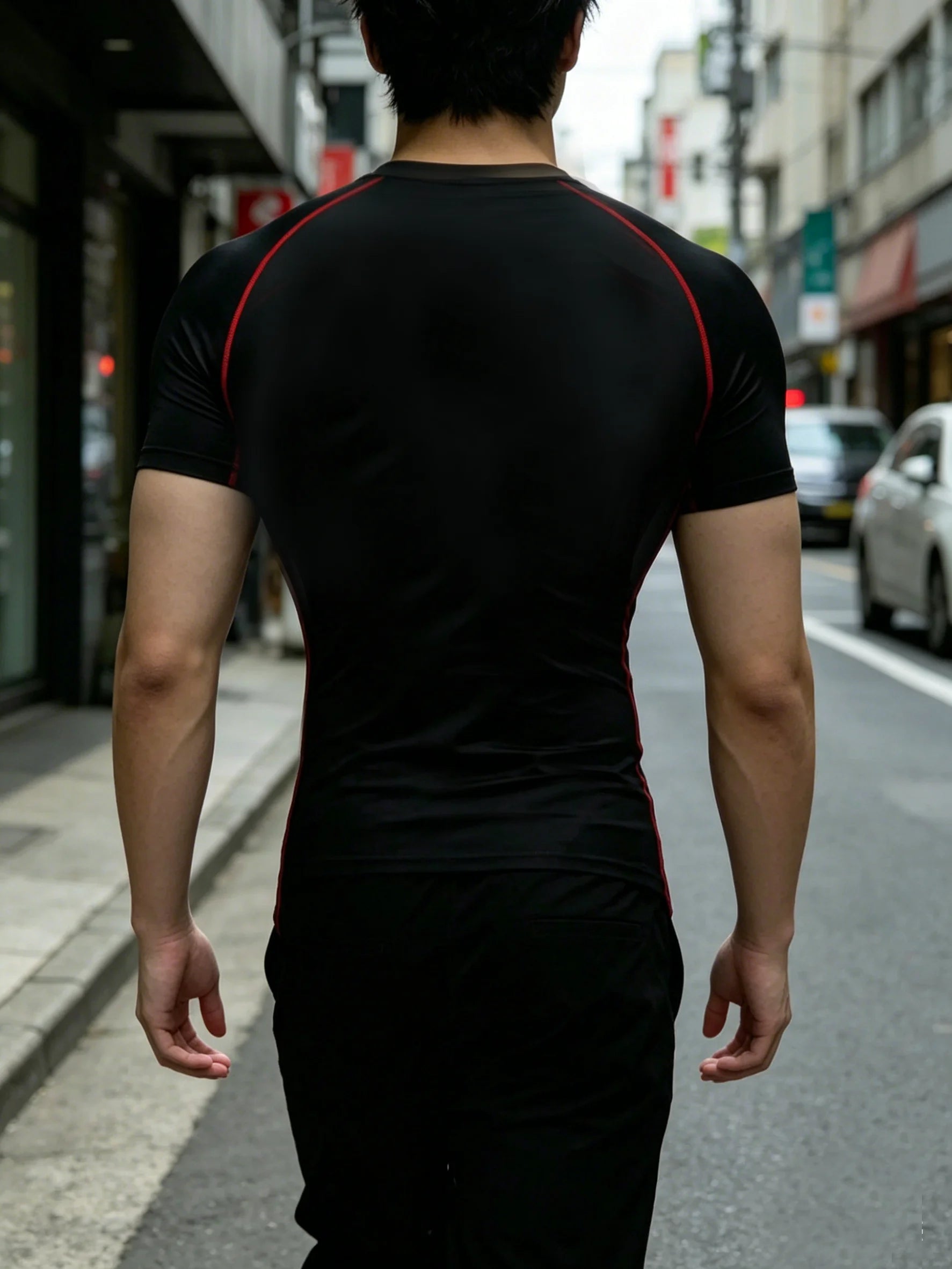Men's Compression T-shirt, Gothic Print, Quick Dry Breathable, Spring Summer Gym Workout Running Casual Streetwear