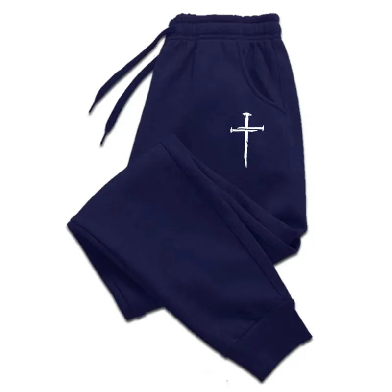New Arrival Men's Sweatpants High Quality Autumn Winter Daily Casual Sports Jogger Pants Gym Male Cross Printed Trousers WK026