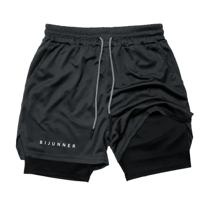Men's Fitness Gym Shorts 2-in-1 Fitness Fashion Jogging Shorts Brand Jogger Summer Shorts