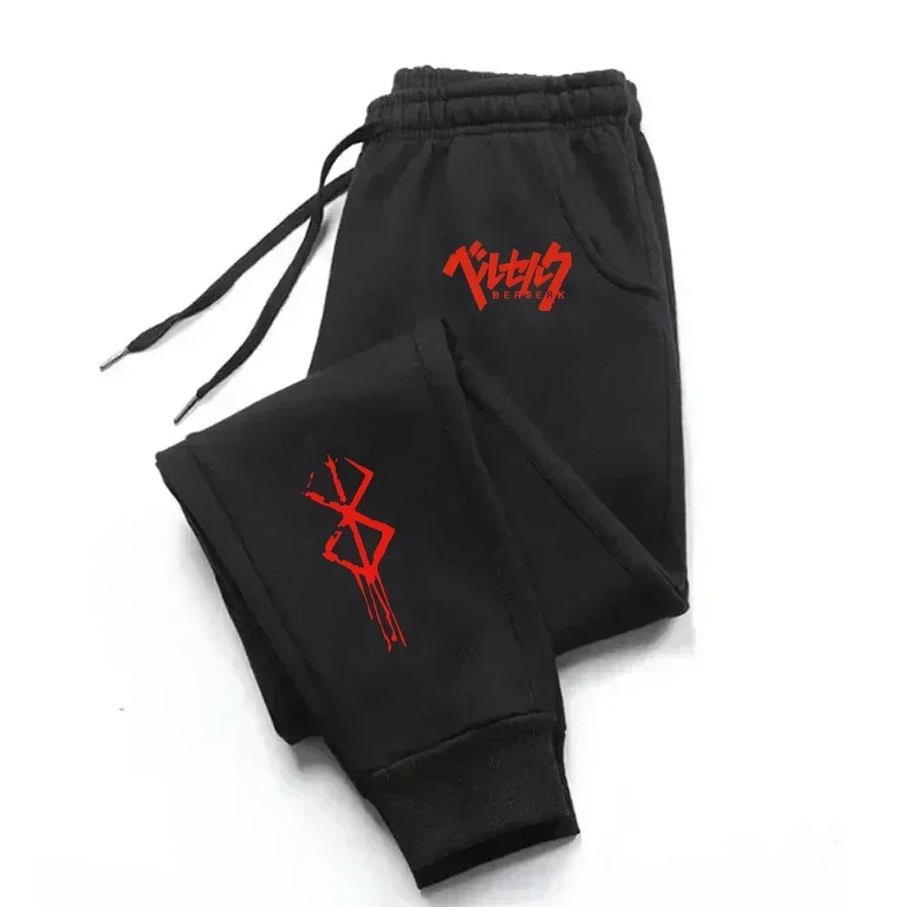 2025 Men Sweatpants Japanese Anime Berserk Print Fleece Joggers for Women Trousers Fitness Workout Running Pants Unisex  S-3XL