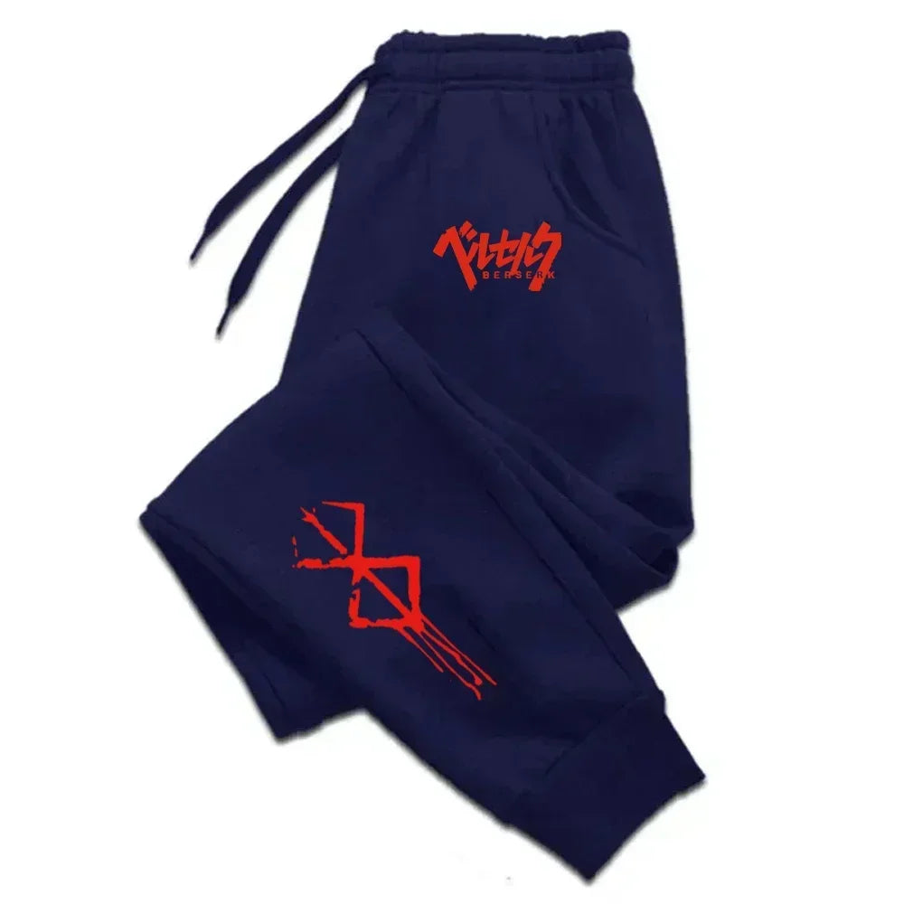 2025 Men Sweatpants Japanese Anime Berserk Print Fleece Joggers for Women Trousers Fitness Workout Running Pants Unisex  S-3XL