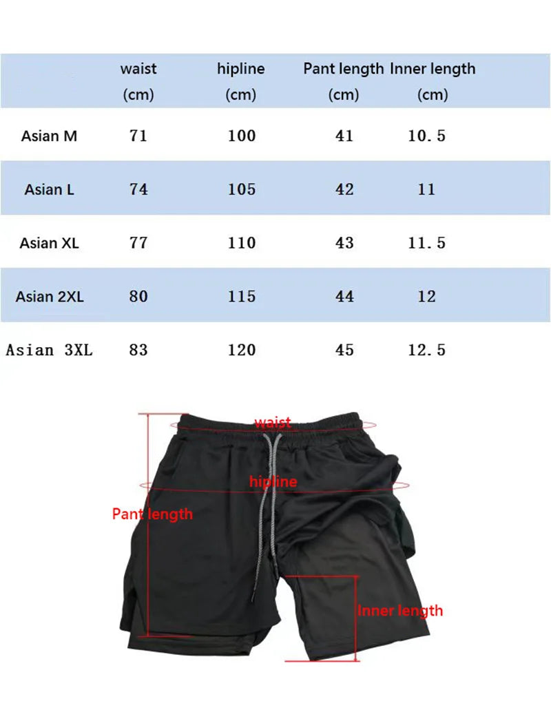 Men'S Compression Shorts Summer Gym Fitness Running Training Sports Shorts Two-In-One Mesh Breathable Quick-Drying Shorts
