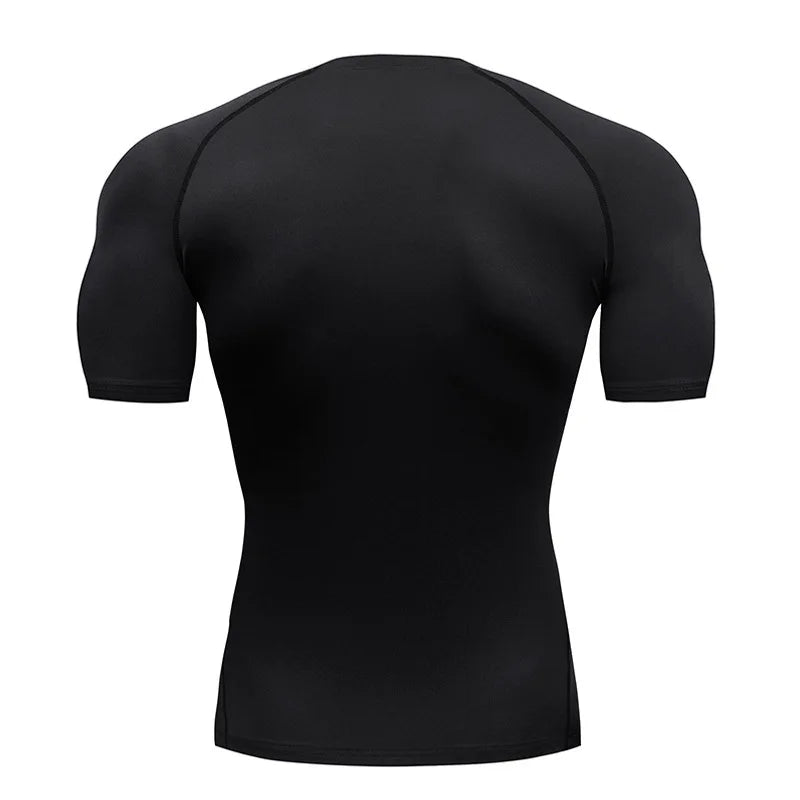 Anime Men's Compression Shirt Fitness Sport Running Tight Gym TShirts Athletic Workout Quick Dry Tops Tee Summer