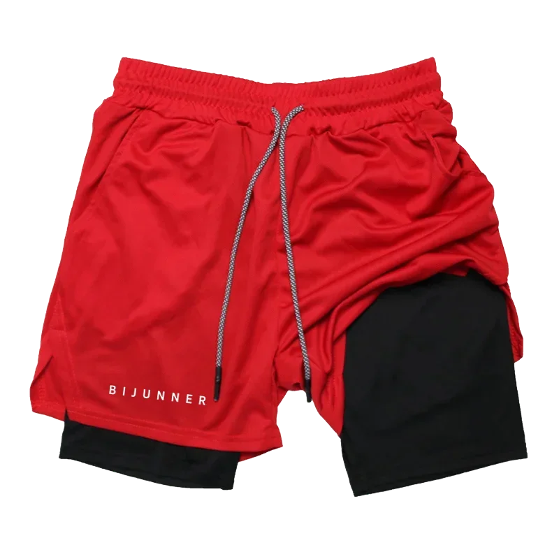 Men's Fitness Gym Shorts 2-in-1 Fitness Fashion Jogging Shorts Brand Jogger Summer Shorts