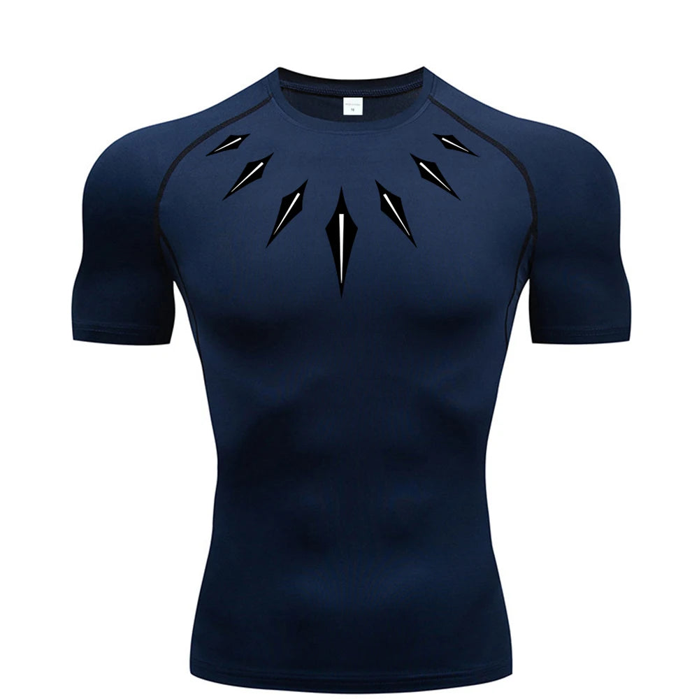 Anime Men's Compression Shirt Fitness Sport Running Tight Gym TShirts Athletic Workout Quick Dry Tops Tee Summer