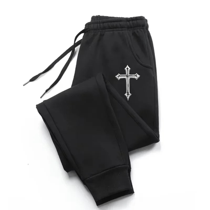 New Arrival Men's Sweatpants High Quality Autumn Winter Daily Casual Sports Jogger Pants Gym Male Cross Printed Trousers WK026