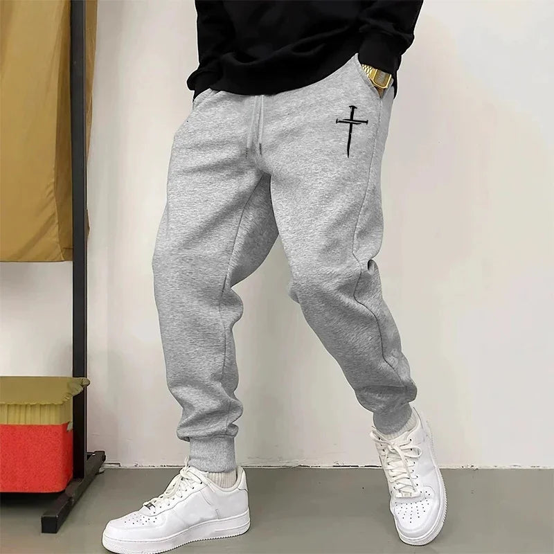 2025 New Arrival Men's Sweatpants High Quality Autumn Winter Daily Casual Sports Jogger Pants Gym Male Cross Printed Trousers