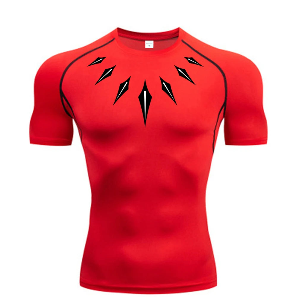 Anime Men's Compression Shirt Fitness Sport Running Tight Gym TShirts Athletic Workout Quick Dry Tops Tee Summer